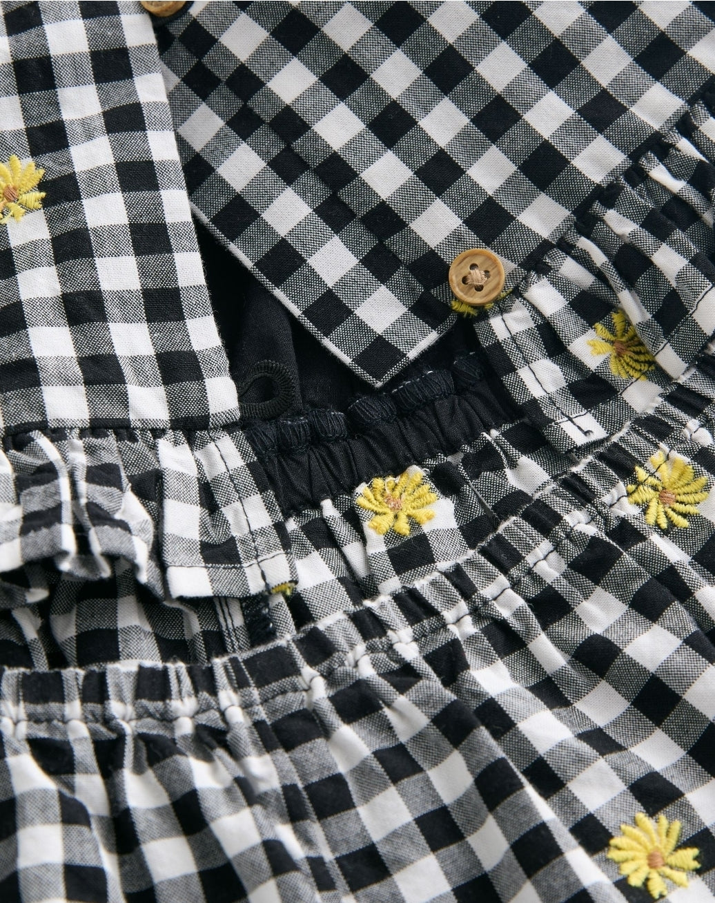 Black and White Gingham Button
Through Playsuit