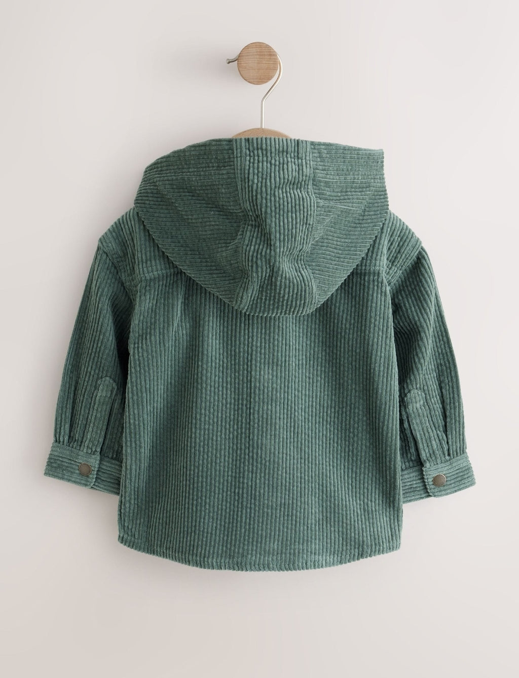 Dark Green Hooded Corduroy Overshirt