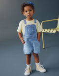 Mid Blue Plain Denim Dungarees