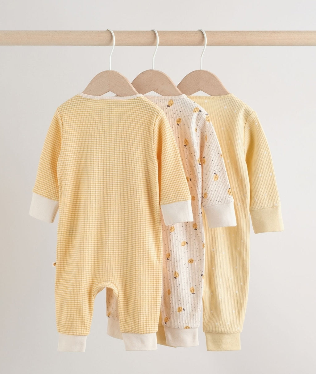 Yellow Baby Sleepsuits 3 Pack