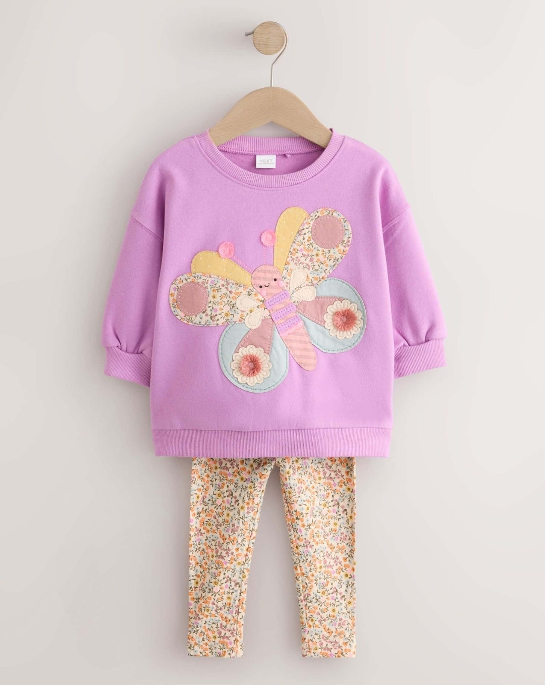 Purple Butterfly Sweatshirt and Leggings Set
