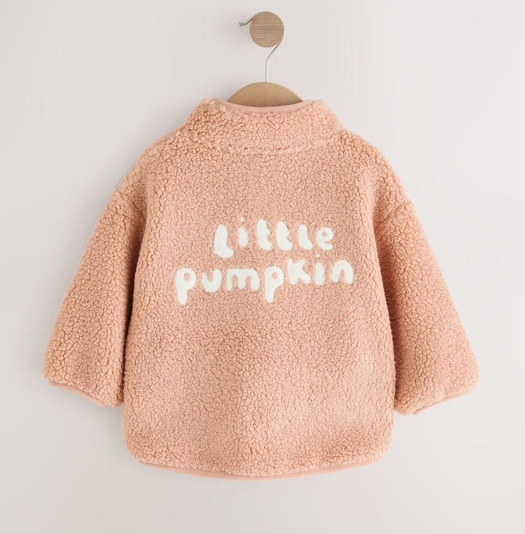 Orange Pumpkin Zip Up Fleece