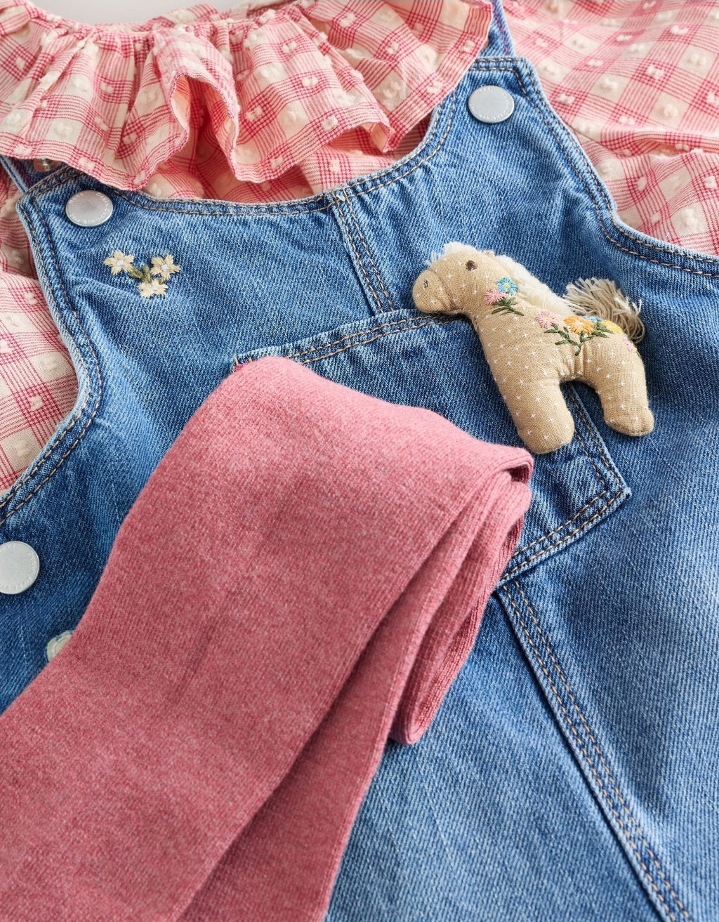Denim Horse Dungarees Set