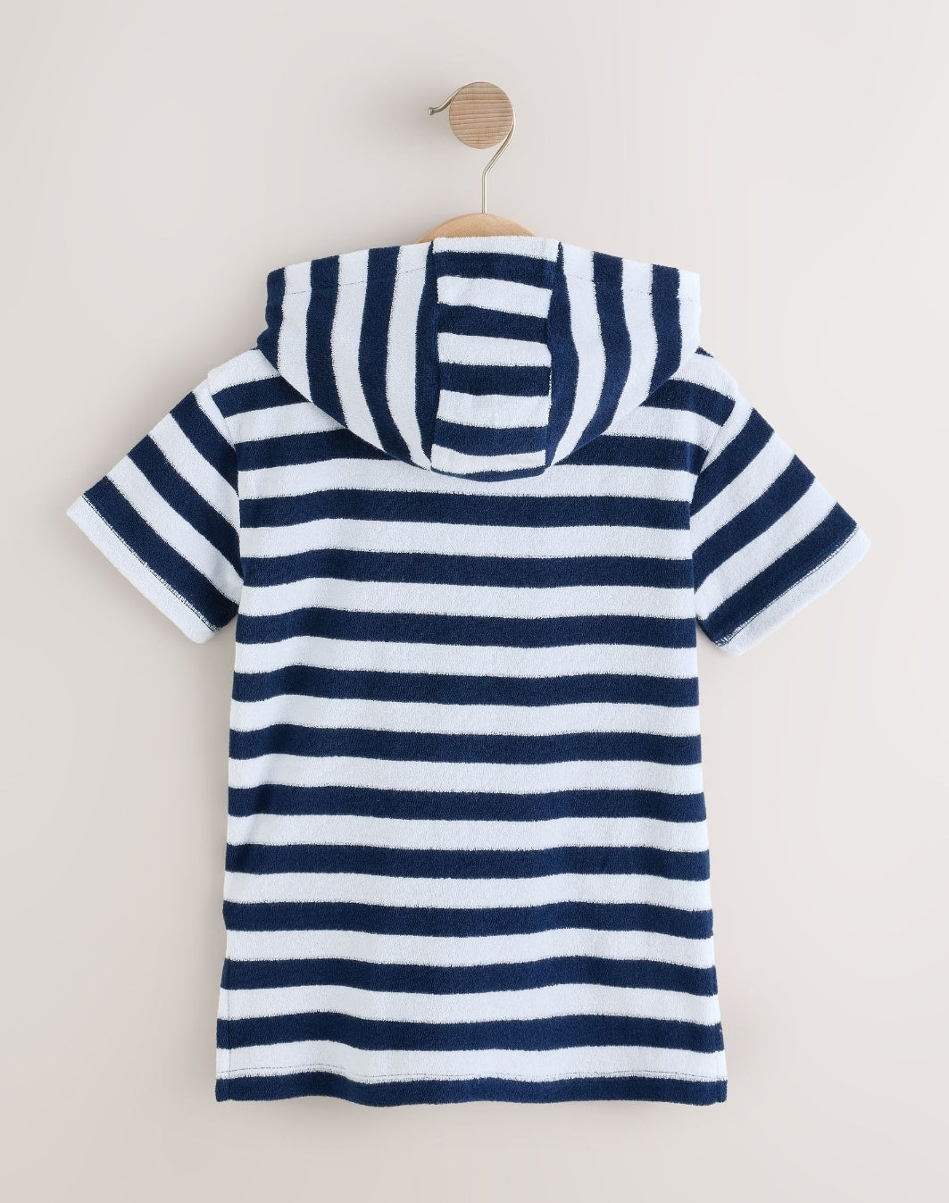 Navy Stripe Towelling Zip Through Cover-Up