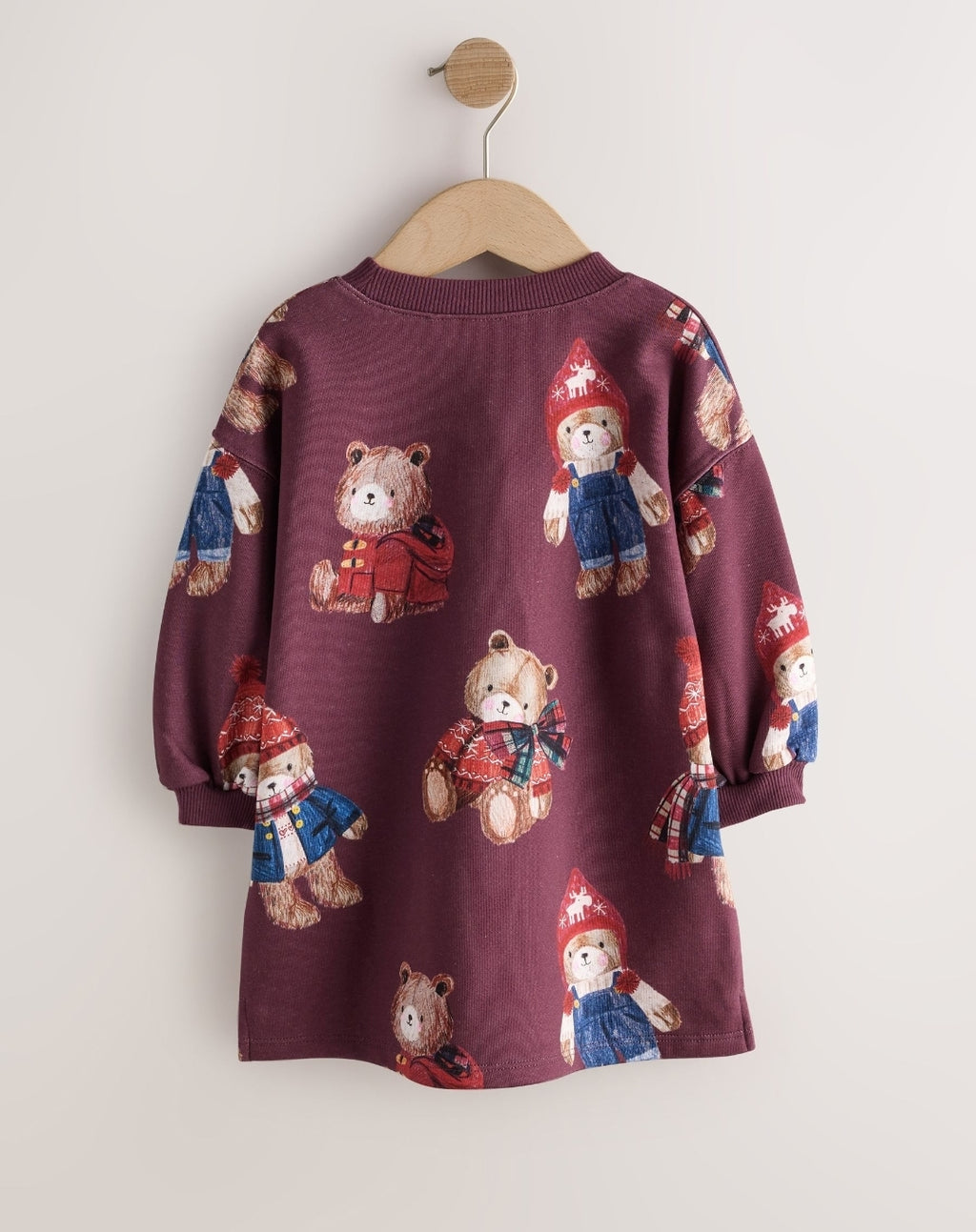 Burgundy Red Bear Long Sleeve
Sweat Dress