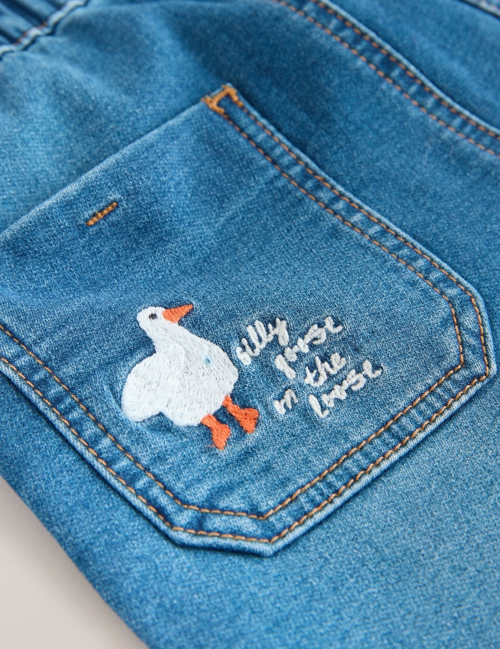 Mid Blue Farm Character Loose Fit Jeans