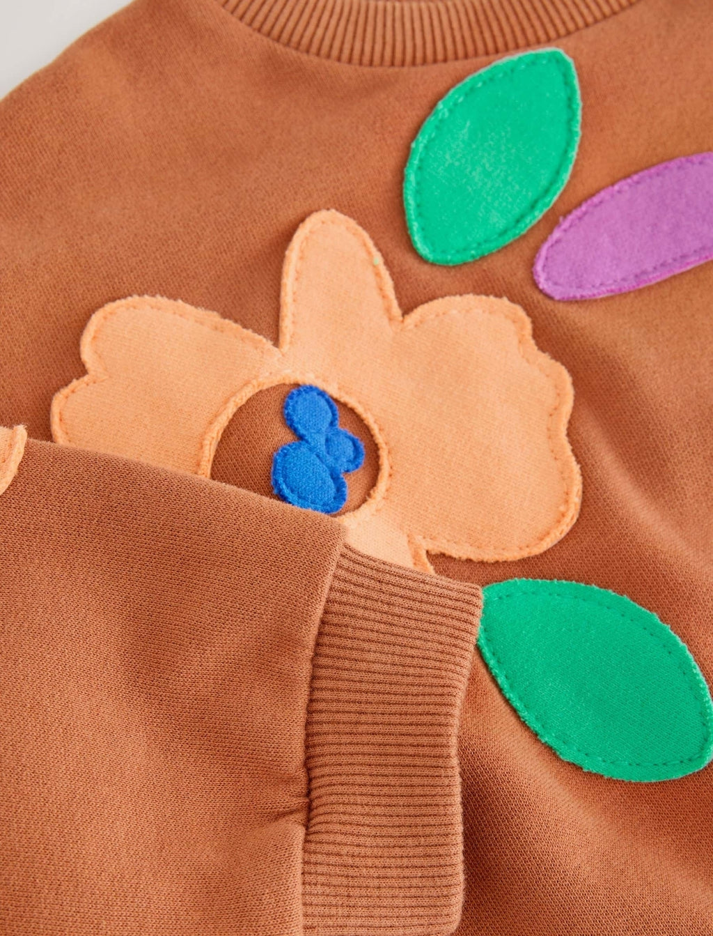 Rust Brown Flowers Crew Neck
Sweatshirt