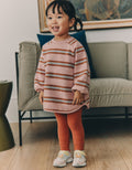 Pink/Cream Stripe Sweatshirt and Leggings Set
