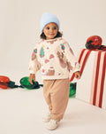 Neutral Christmas Character Sweatshirt and Barrel Leg Set