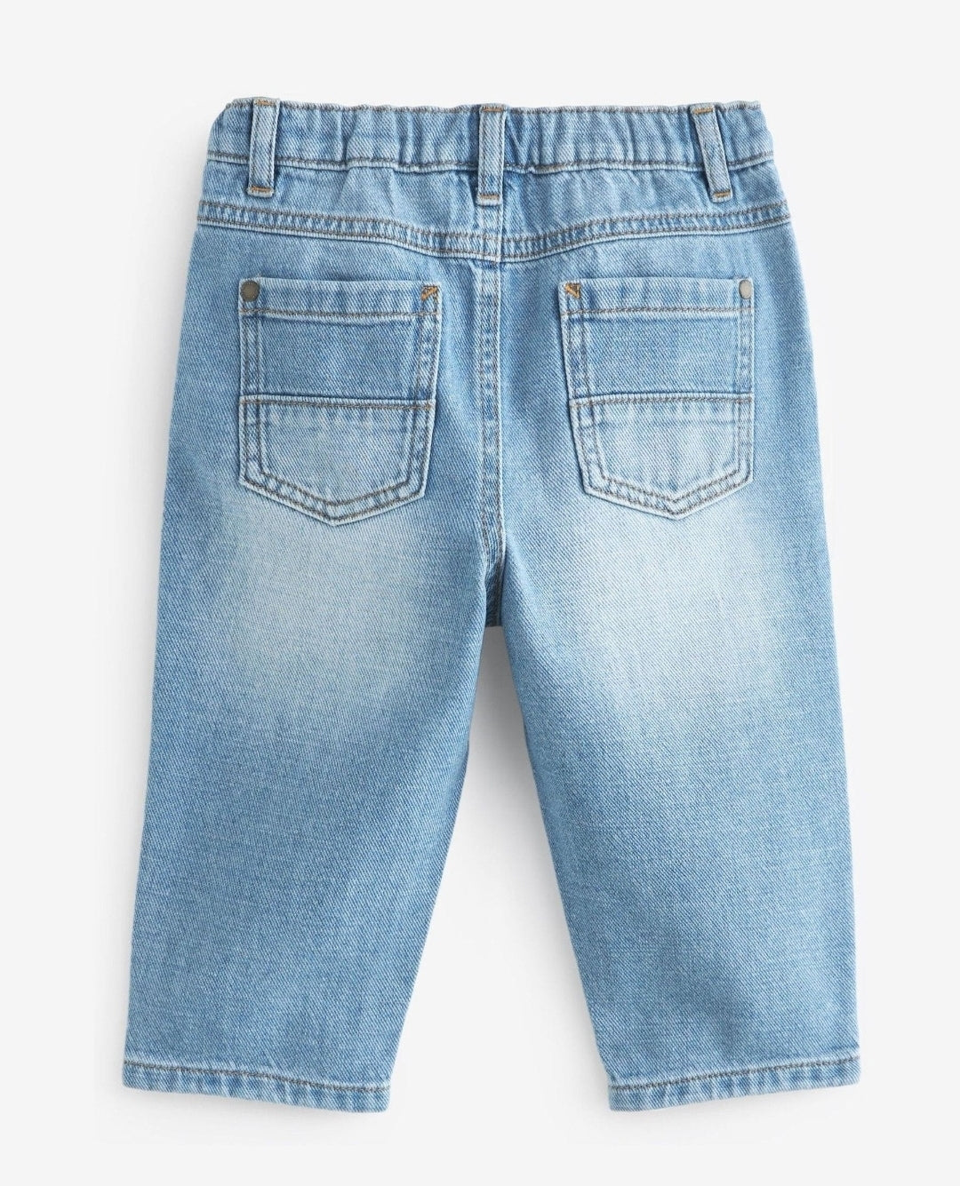 Light Blue Denim Loose Fit Pleat Front Jeans
