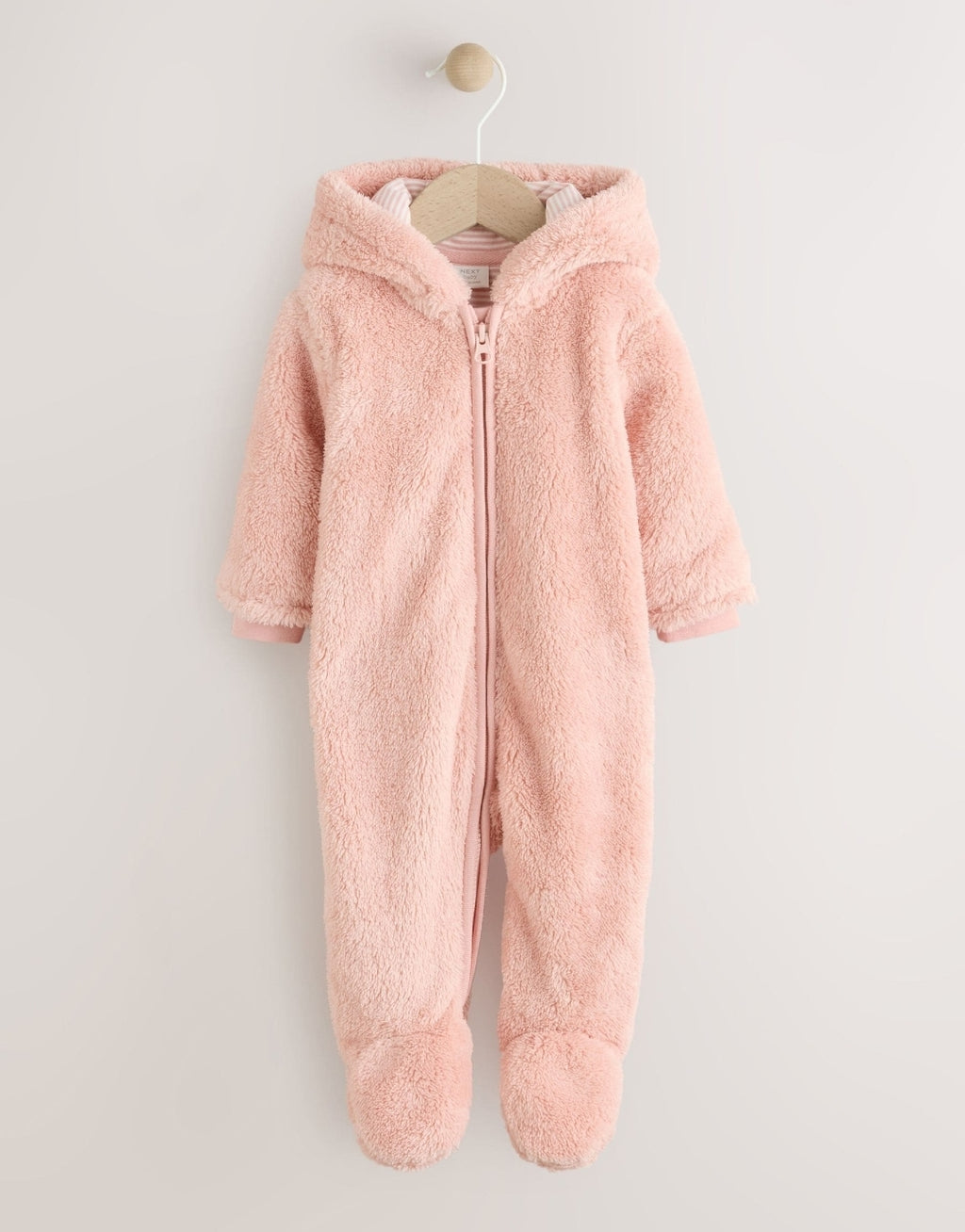 Pink Fleece Baby Pramsuit
