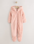 Pink Fleece Baby Pramsuit
