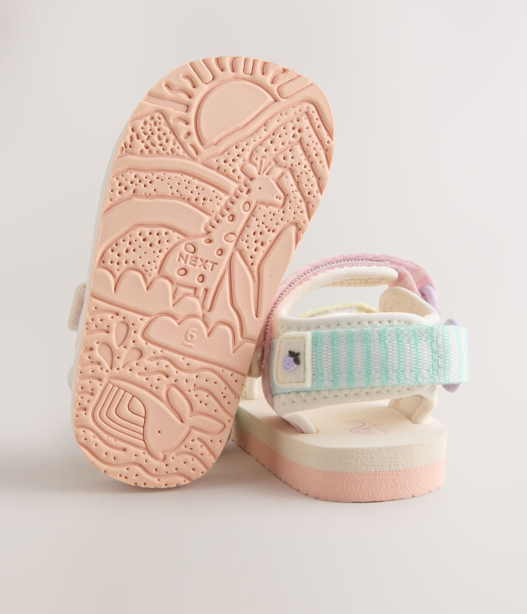 Multi Pastel Stripe Trekker Sandals