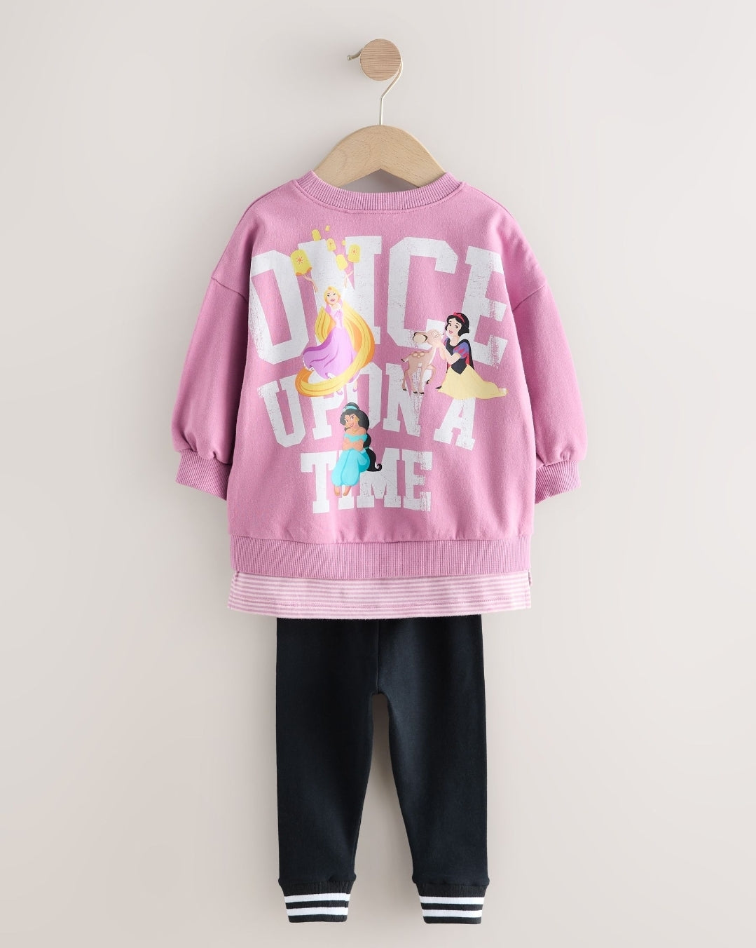 Purple Disney Princess Long Sleeve Mock Layer Top and Leggings Set