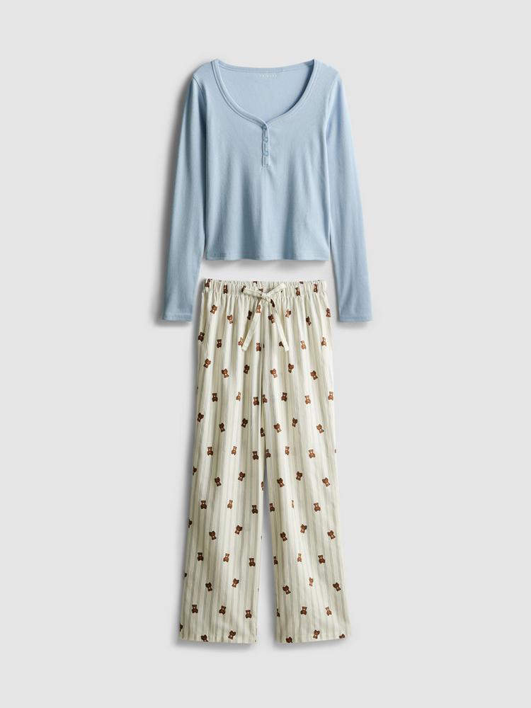 Primark Cotton Henley Flannel Pyjamas