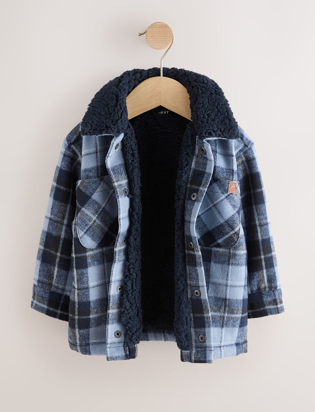Blue Check Borg Lined Shacket