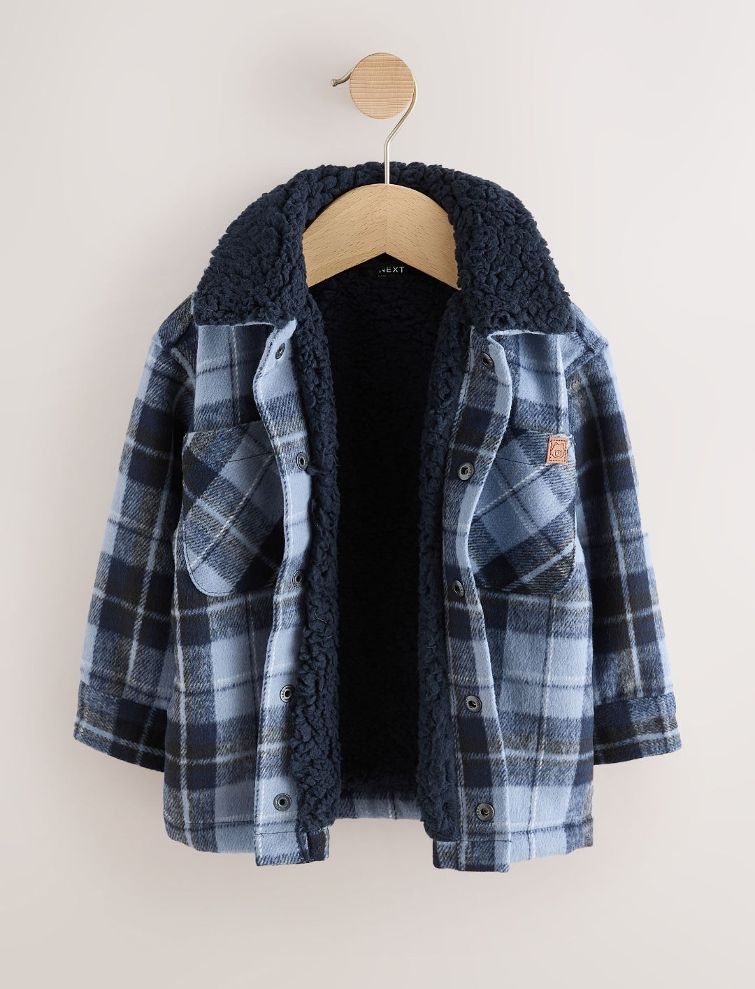 Blue Check Borg Lined Shacket
