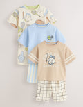 Blue/Green/Grey Tennis Club Short Pyjamas 3 Pack