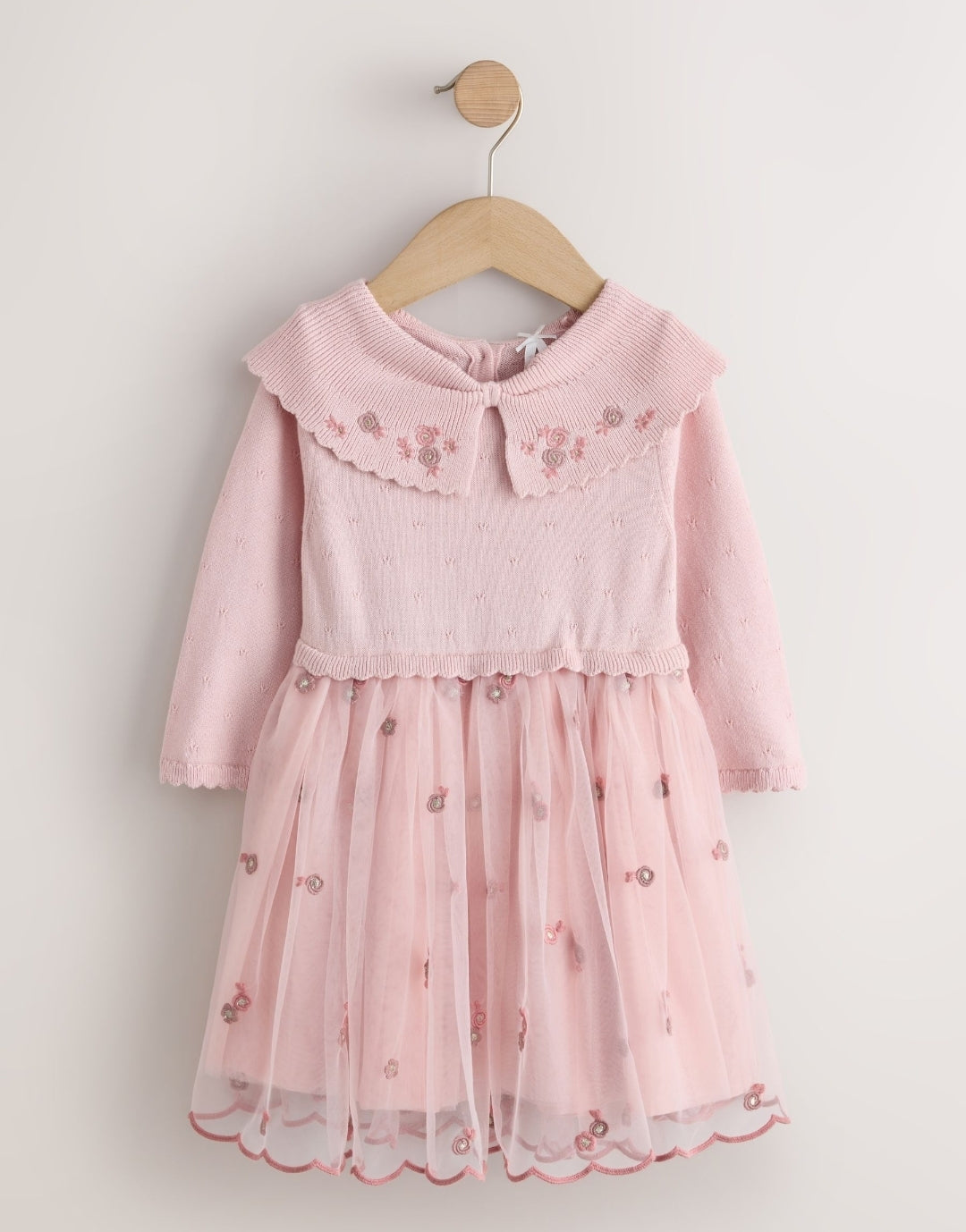 Pink Occasion Bow Collar Dress