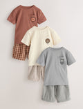 Brown/Cream/Grey Animal Short
Pyjamas 3 Pack