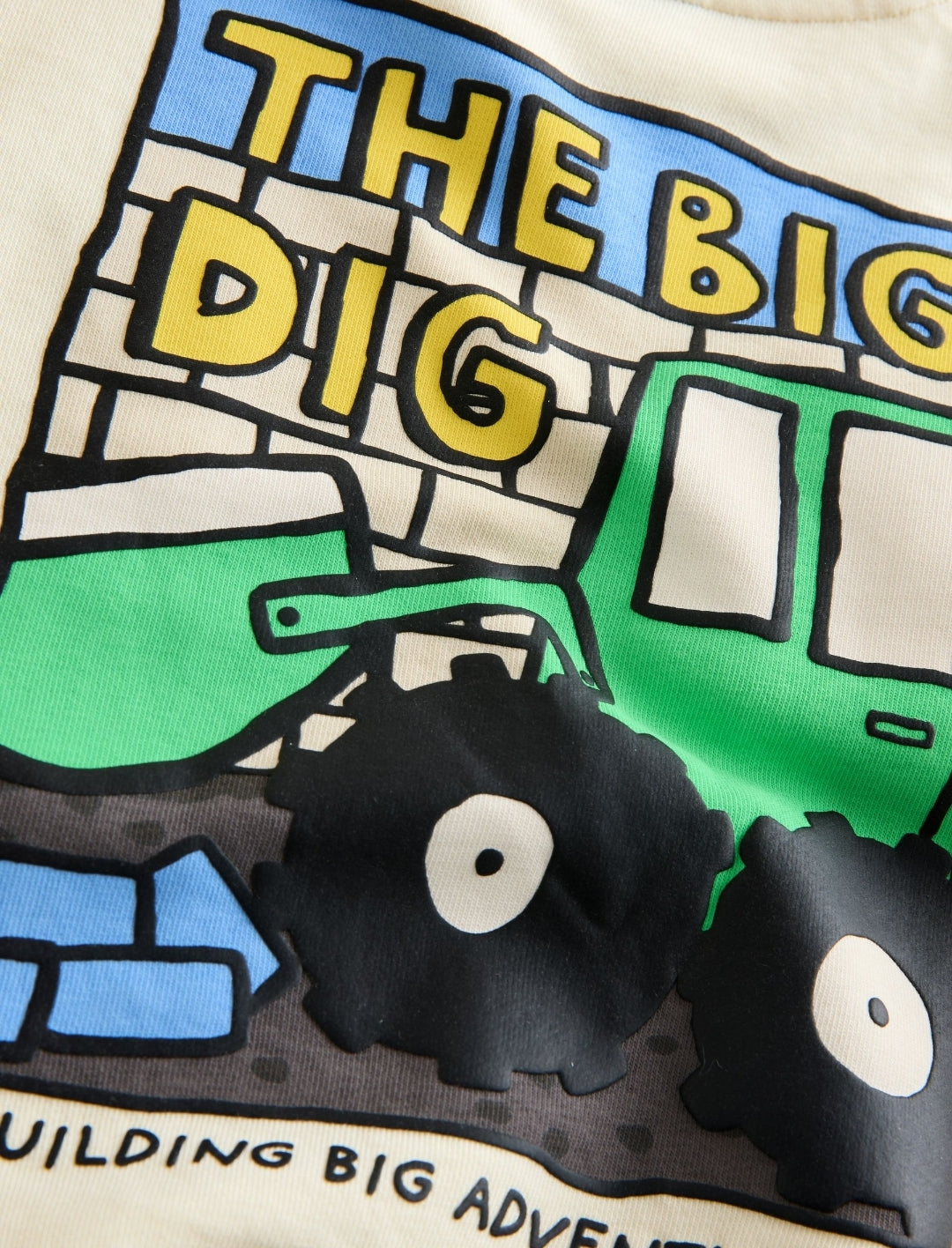 Buttermilk Yellow Digger Back Printed Crew Neck Sweat Top