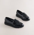 Black Patent School Leather Slim
Sole Loafers