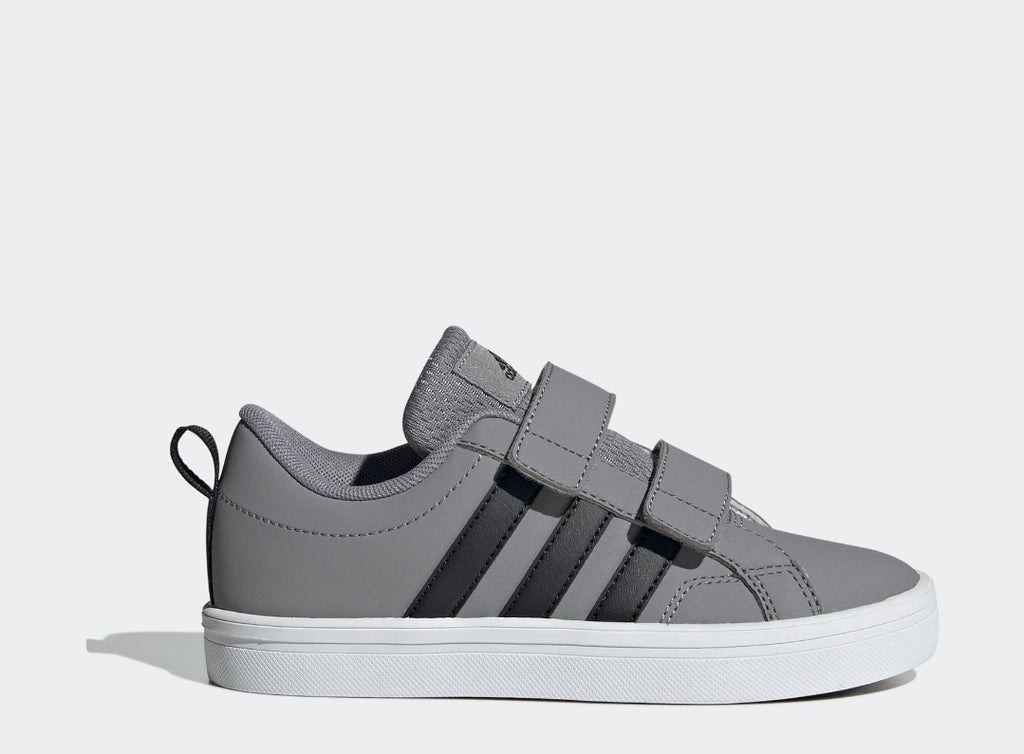 adidas Grey/Black Hook and Loop VS Pace 2.0 Kids Trainers