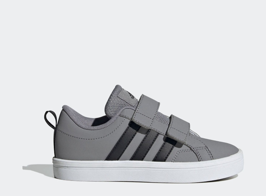 adidas Grey/Black Hook and Loop VS Pace 2.0 Kids Trainers