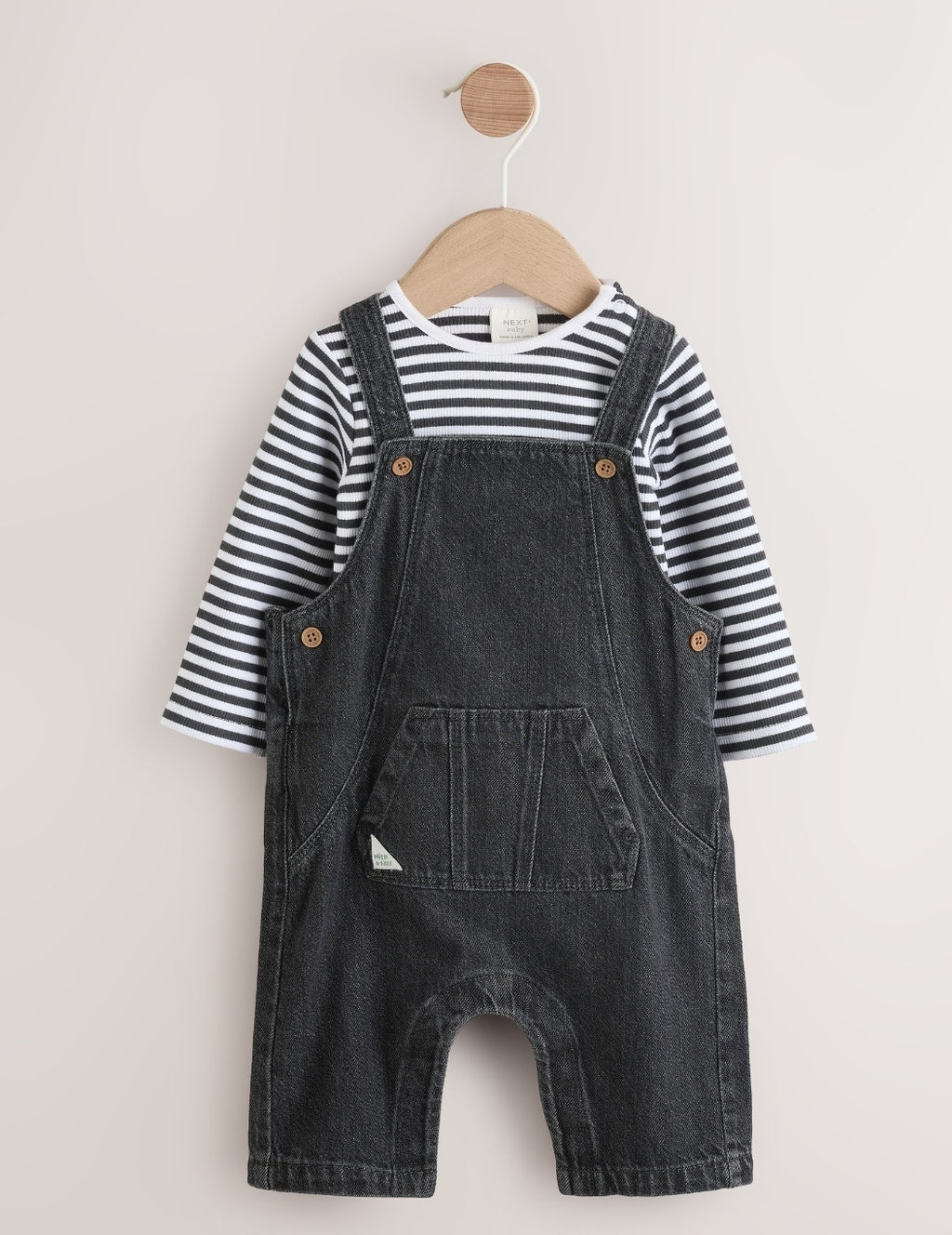 Charcoal Grey Baby Denim
Dungarees and Bodysuit Set