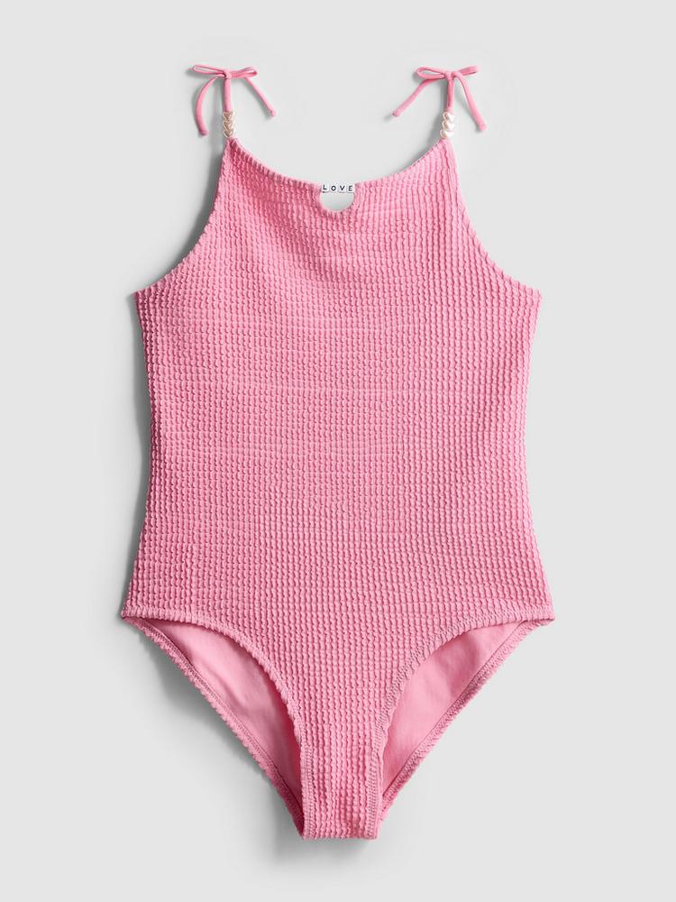 Textured Beaded Swimsuit