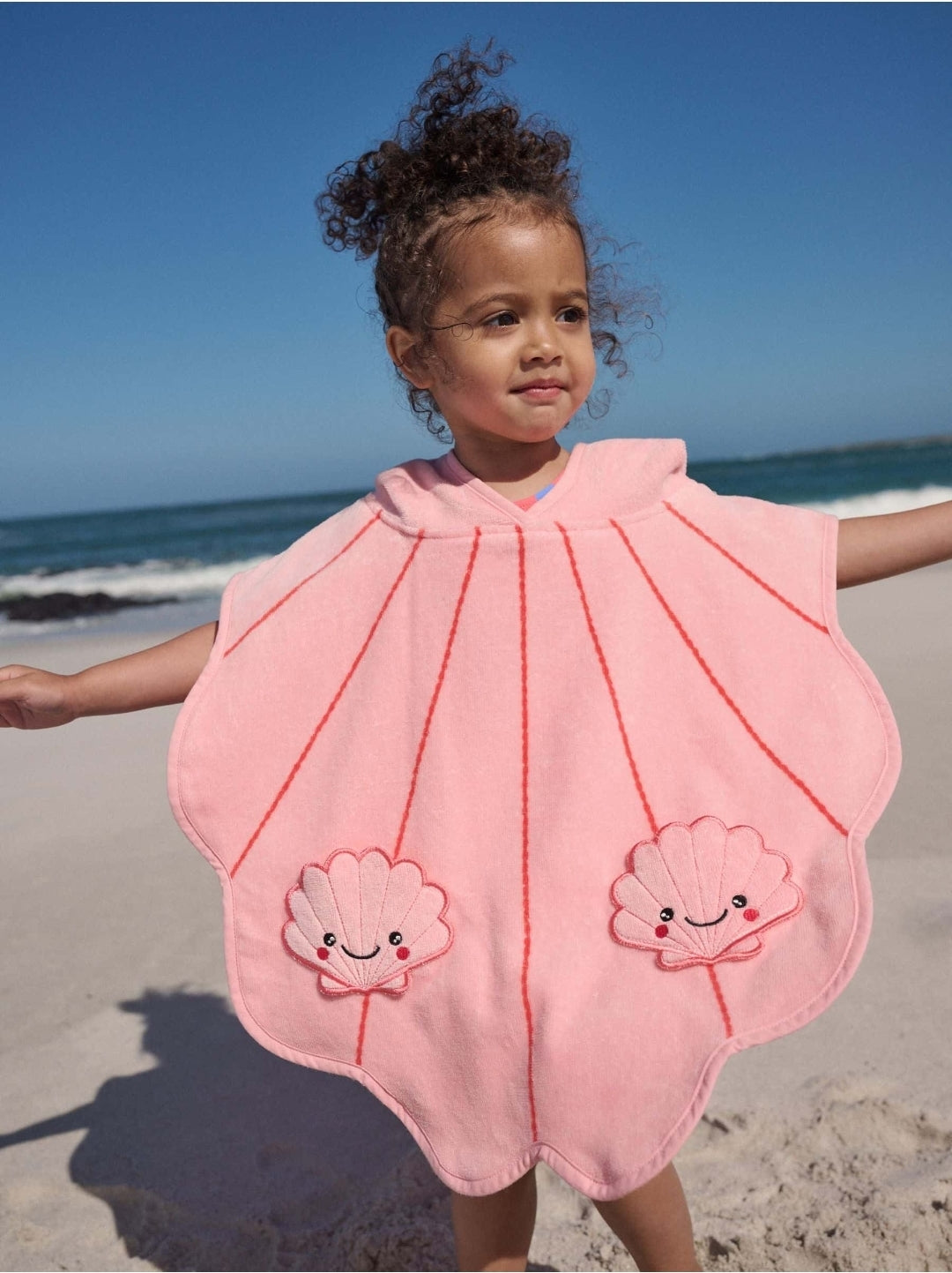 Pink Shell Towelling Poncho