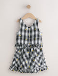 Black and White Gingham Button
Through Playsuit