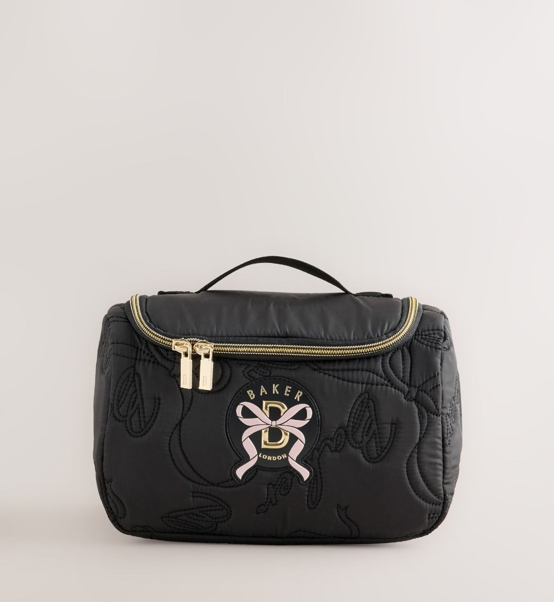 Baker by Ted Baker Black Back to School Childrens Quilted Bow Lunch Bag