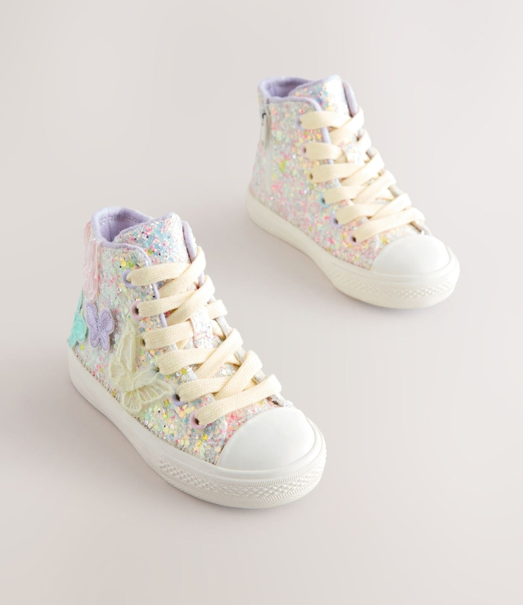 Multi Pastel Glitter Butterfly High
Top Trainers