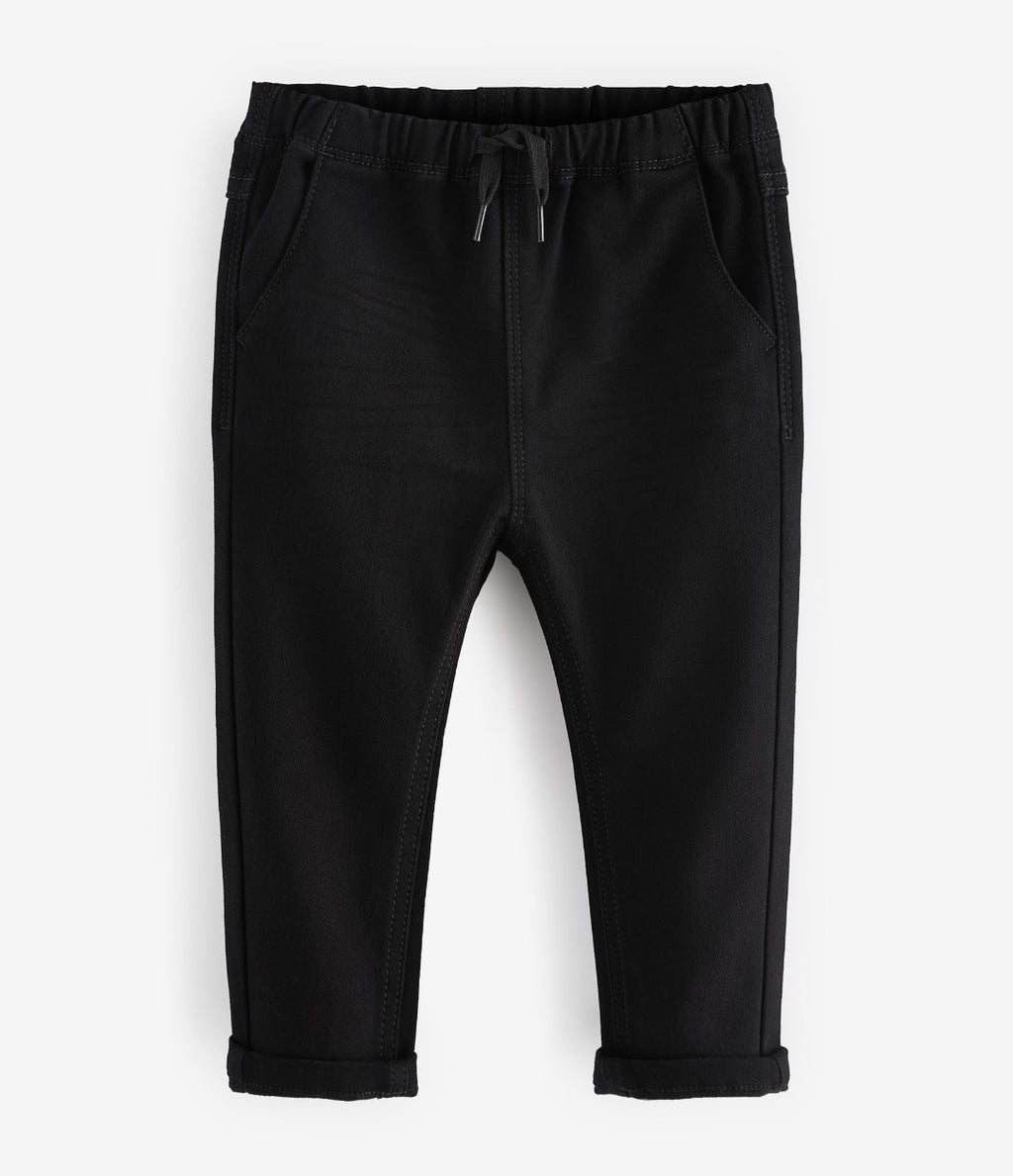 Blue Black Denim Loose Fit Supersoft Pull-On Jeans With Str