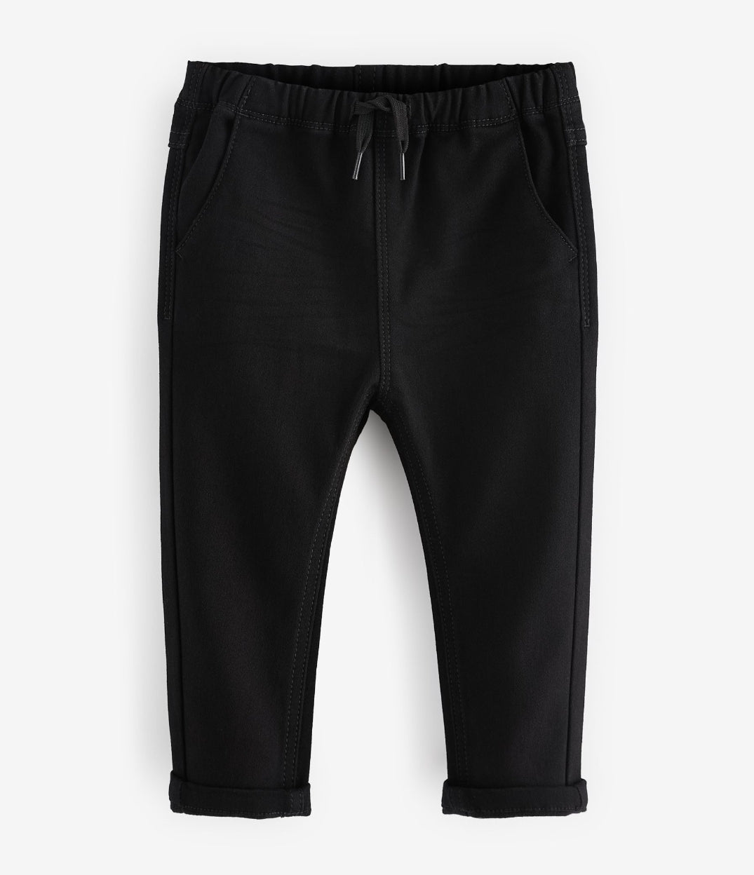 Blue Black Denim Loose Fit Supersoft Pull-On Jeans With Str