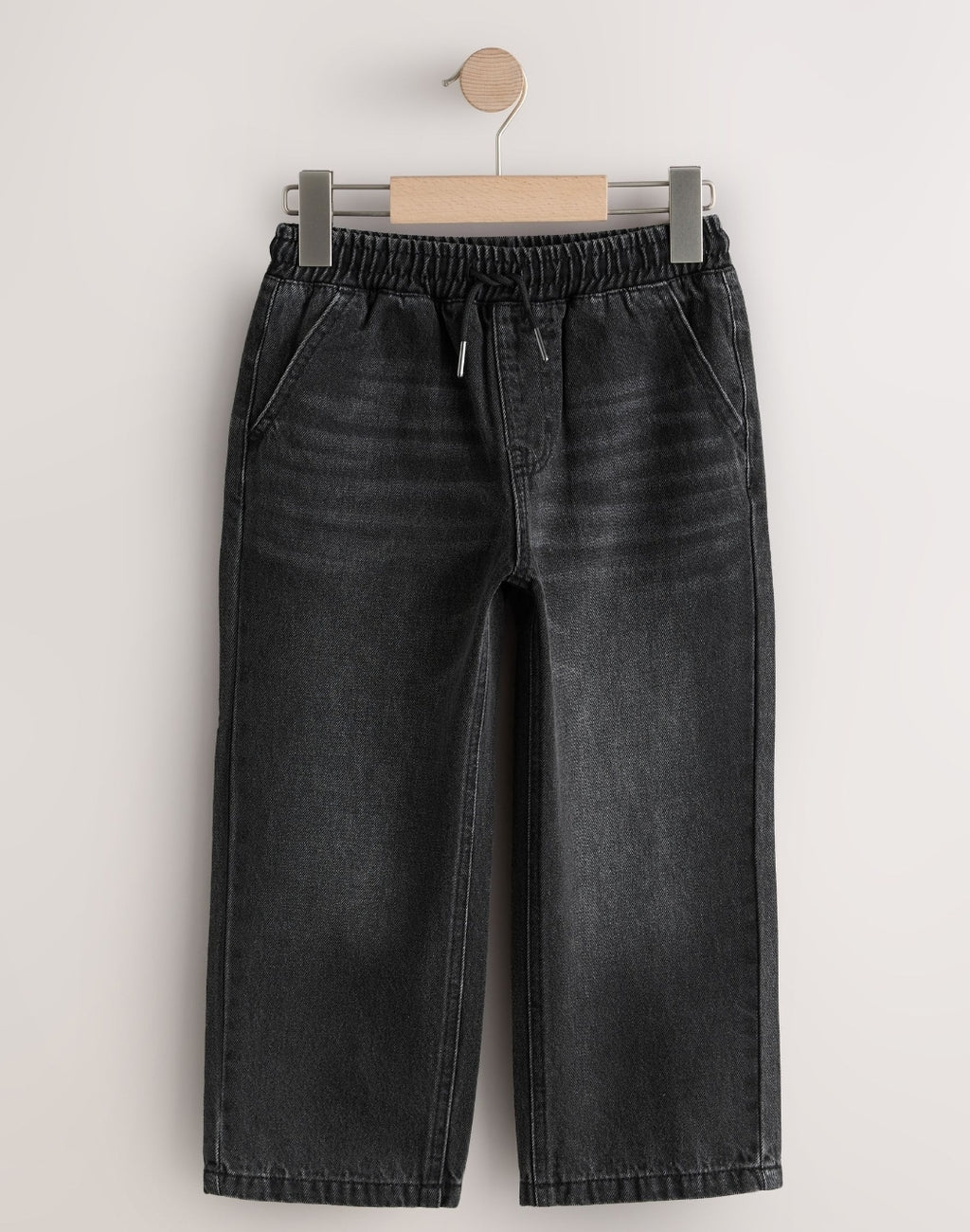 Washed Black Wide Fit Pull OnJeans