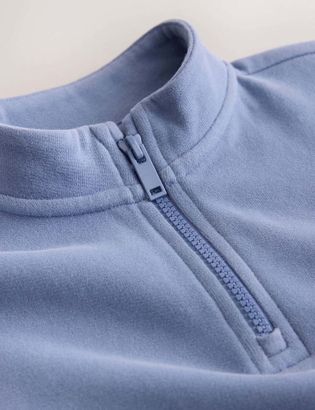 Light Blue Soft Touch Half Zip Neck Sweat Top