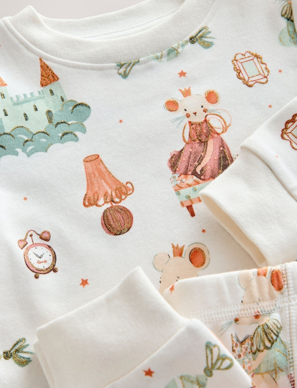 Ecru/Peach Snuggle Pyjamas 3 Pack