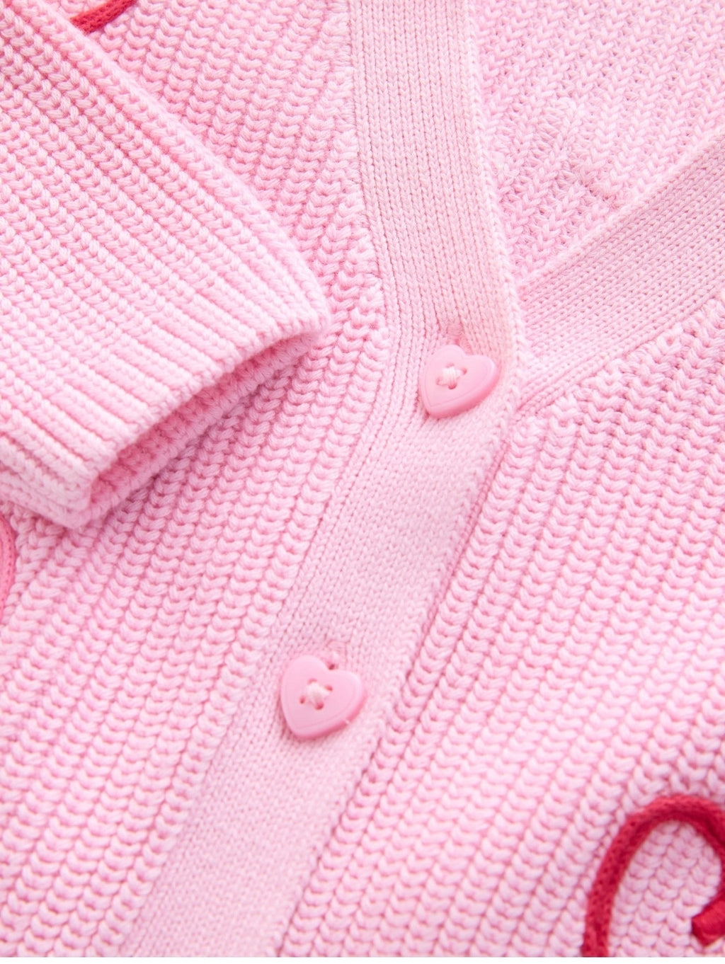 Pink LadyBug V-Neck Cardigan