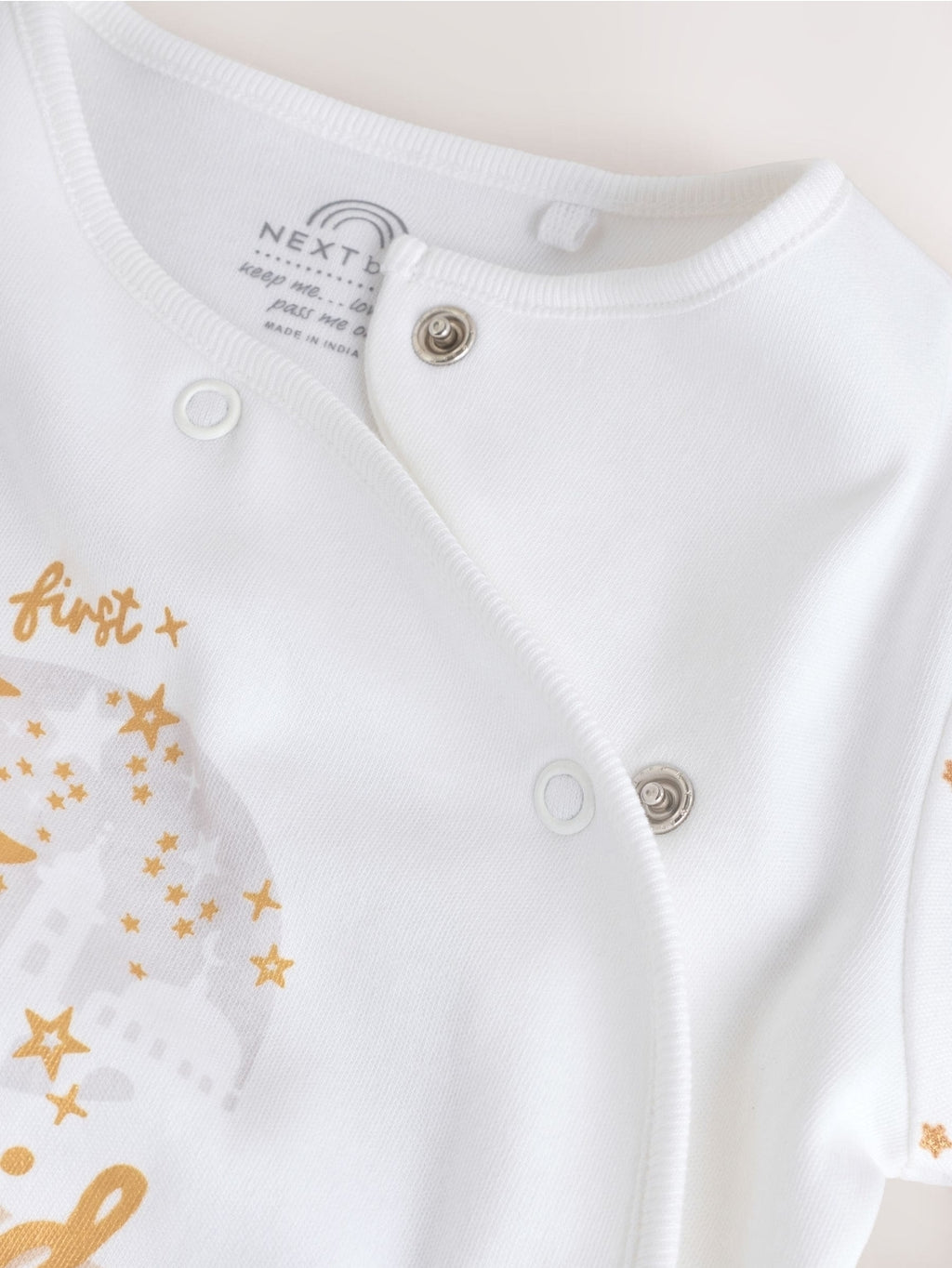 White My First EID Baby Sleepsuit