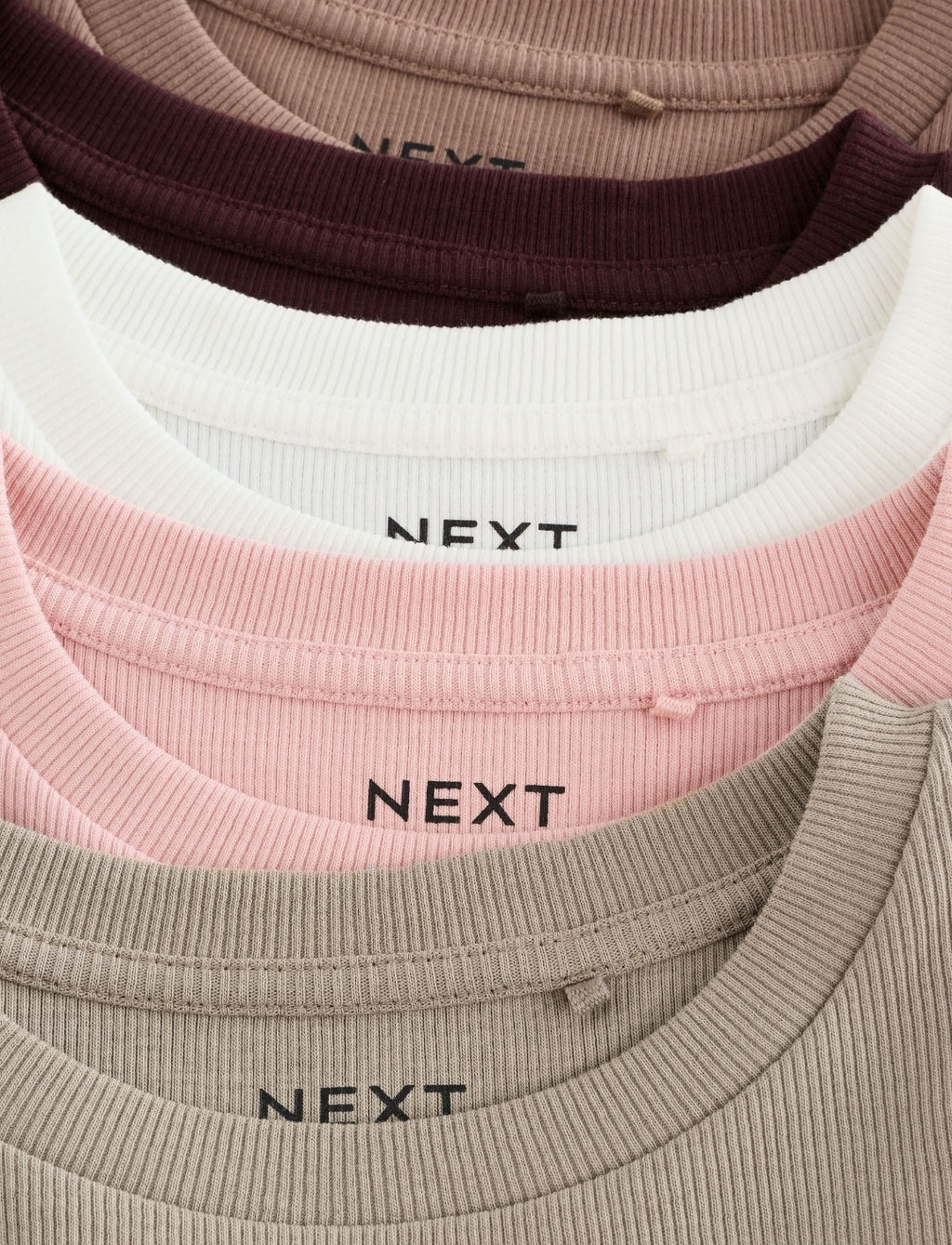 Neutral Ribbed Long Sleeve Tops 5 Pack