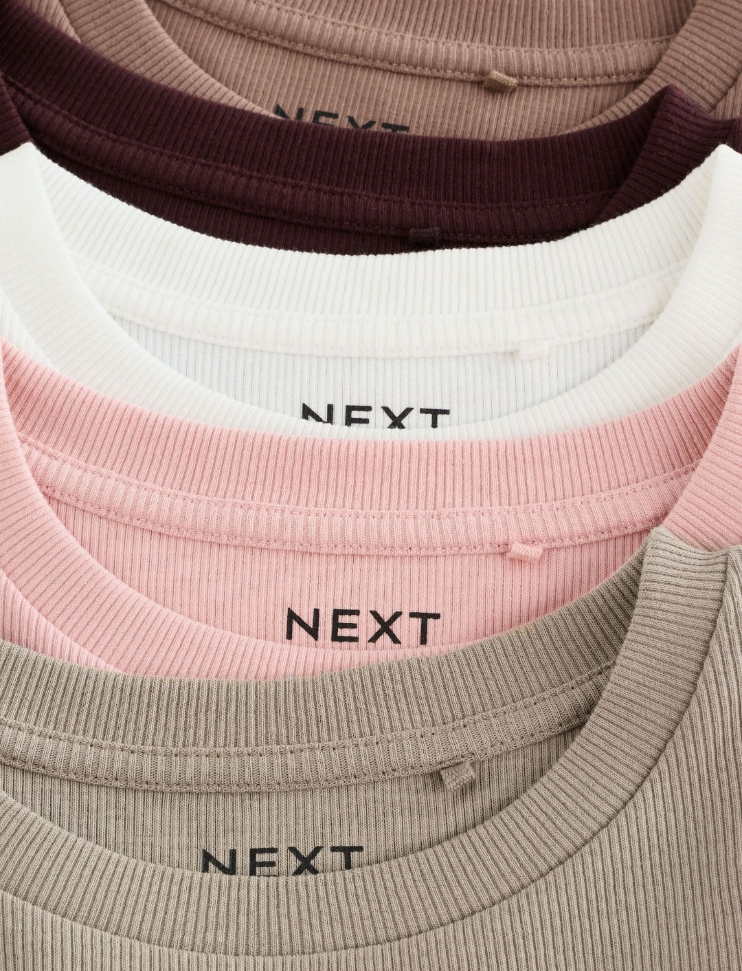 Neutral Ribbed Long Sleeve Tops 5 Pack