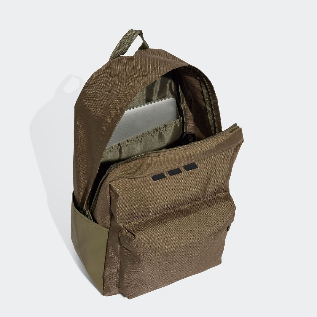 adidas Light Brown Classic 3 Bar Logo Backpack