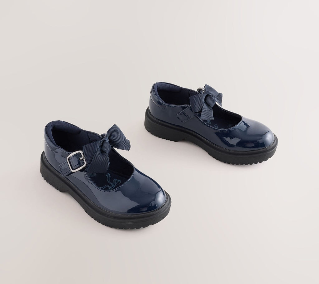 Navy Patent Wide Fit (G) Bow
Chunky Mary Jane School Shoes