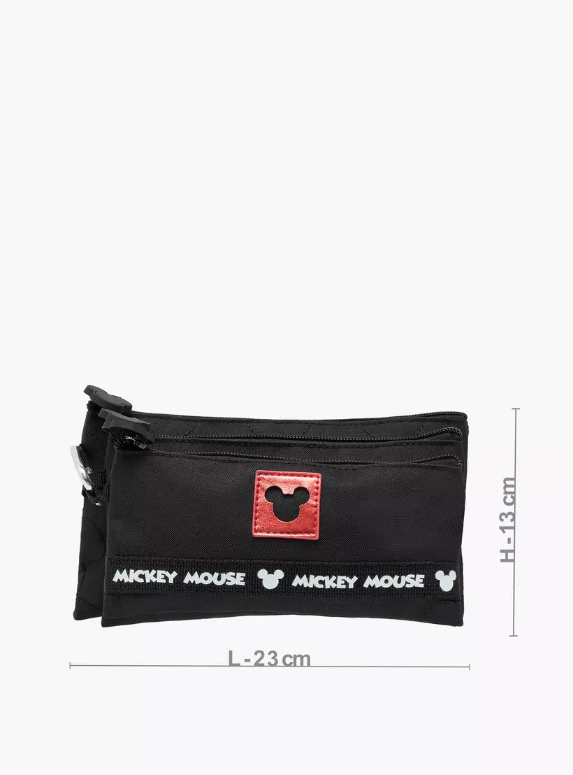 Disney Mickey Mouse Applique Pencil Pouch with Zip Closure