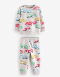 Cath Kidson Red/Ecru White Cars Single Cosy Fleece Pyjamas