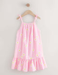 Pink Floral Angel Sleeve Dress