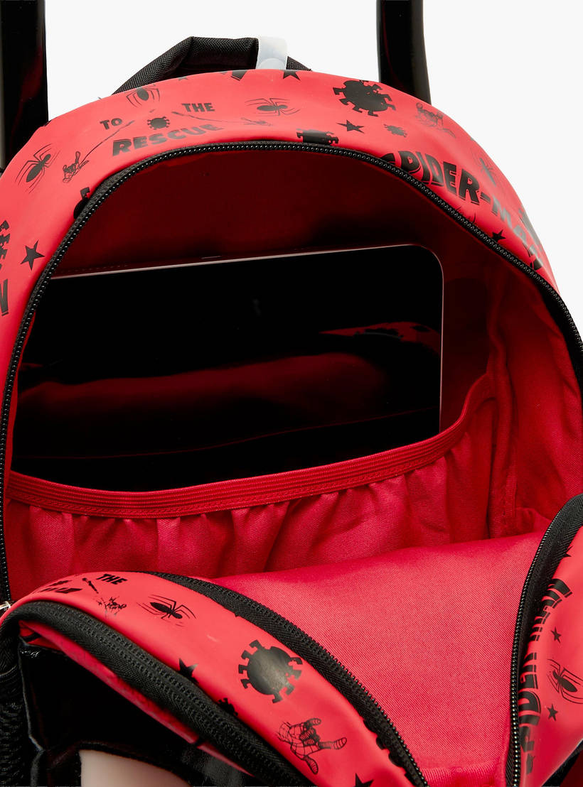 Spiderman Print Light Up Trolley Bag 14 inches