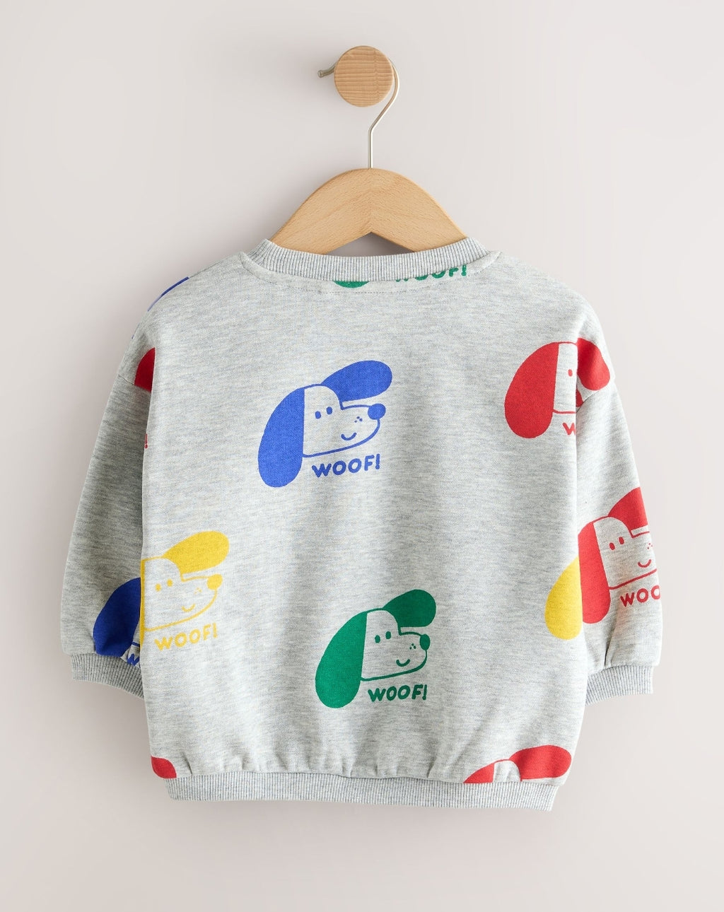 Grey Printed Dogs All Over Printed Crew NeckSweatTop